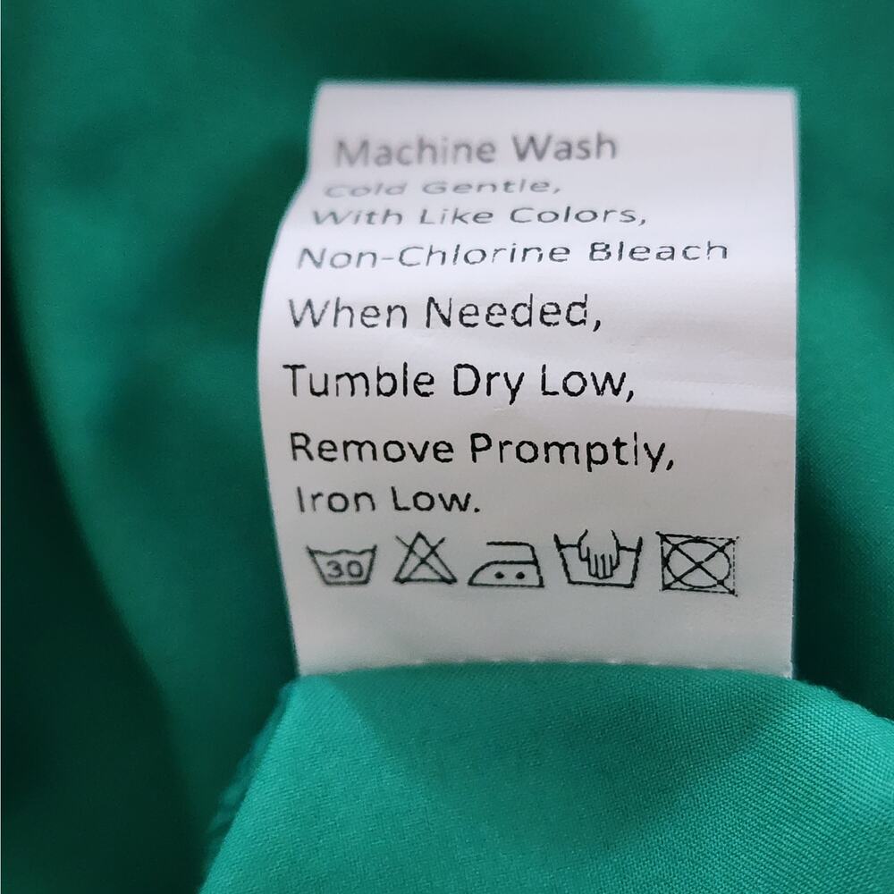 PrettyGarden Green Eyelet Cotton Dress Flutter Sleeve Sz S - Picture 6 of 7